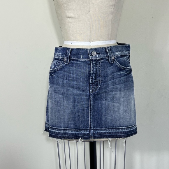 NEW 7 for All Mankind Denim Mini Skirt  SZ-26 - Picture 3 of 12